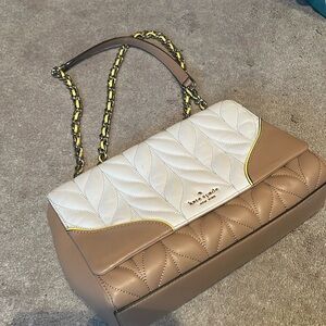 Kate Spade Purse White, Neon Yellow and Tan
